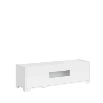 Sideboard / TV-Ständer / Hohes Sideboard Riflesso Weiß Hochglanz - 3-türiger TV-Ständer 130x40x40 cm Riflesso Weiß Hochglanz