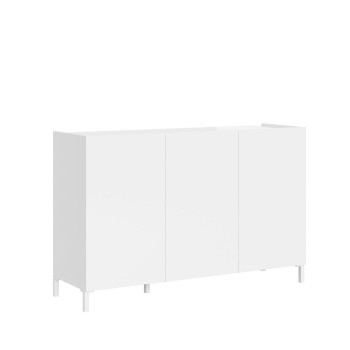 Solaria Hochglanz-Weiß Sideboard/TV-Ständer/Hoch-Sideboard - 3-türiges Sideboard 130x40x84 cm Solaria Hochglanz-Weiß