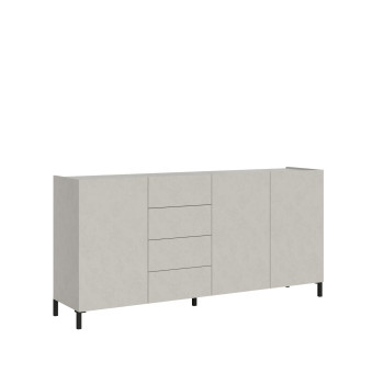 Solaria Hochglanz-Weiß Sideboard/TV-Ständer/Hoch-Sideboard - 3-türiges Sideboard 130x40x84 cm Solaria Hochglanz-Weiß