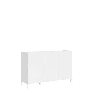 Solaria Hochglanz-Weiß Sideboard/TV-Ständer/Hoch-Sideboard - 3-türiges Sideboard 130x40x84 cm Solaria Hochglanz-Weiß