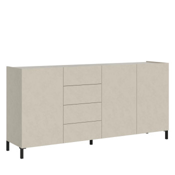 Solaria Hochglanz-Weiß Sideboard/TV-Ständer/Hohes Sideboard - 3-türiges/4-Schubladen-Sideboard 174x40x84 cm Solaria Hochglanz-Weiß
