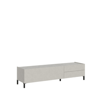Solaria Hochglanz-Weiß Sideboard/TV-Ständer/Hohes Sideboard - 1-Tür/2-Schubladen TV-Ständer 160x42x40 cm Solaria Hochglanz-Weiß