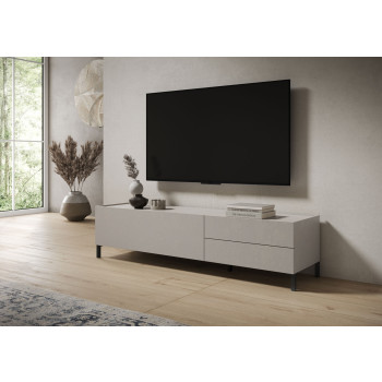 Solaria Hochglanz-Weiß Sideboard/TV-Ständer/Hohes Sideboard - 1-Tür/2-Schubladen TV-Ständer 160x42x40 cm Solaria Hochglanz-Weiß