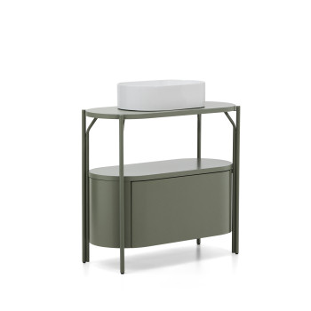 Arely Badezimmerschrank mit Stahlgestell und lackiertem MDF