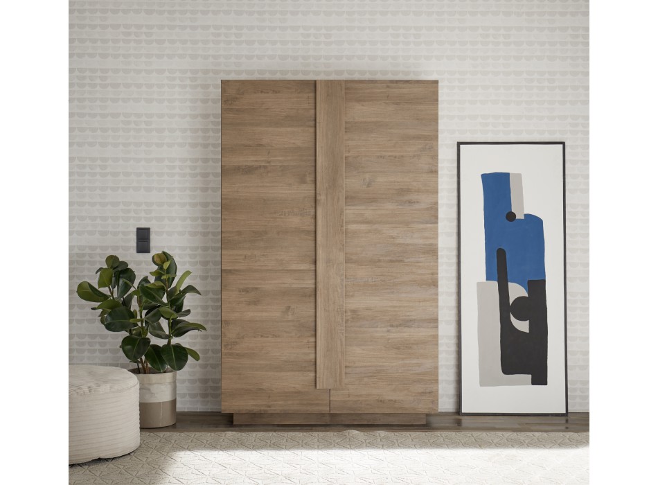 JUPITER 2-türiger Kleiderschrank 121x44x193 cm walnussfarben