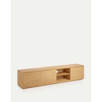 Abilen TV-Schrank 2 Türen 2 Schubladen weißes Furnier 200 x 44 cm FSC 100%