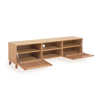 Beyla 2-türiger TV-Schrank aus Massivholz und Eichenfurnier 180 x 49,5 cm FSC100%