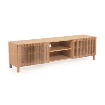 Beyla 2-türiger TV-Schrank aus Massivholz und Eichenfurnier 180 x 49,5 cm FSC 100%
