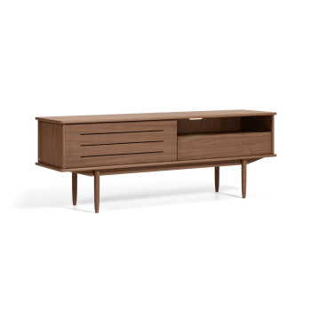 Carolin TV-Schrank mit 1 Tür und 1 Schublade, Walnussfurnier, 180 x 63,5 cm