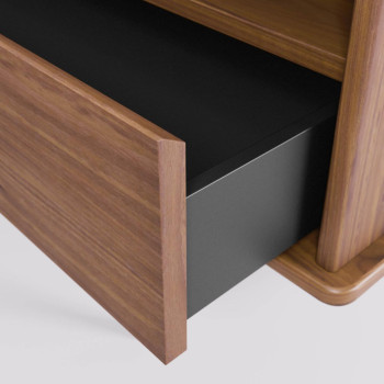 Carolin TV-Schrank mit 1 Tür und 1 Schublade, Walnussfurnier, 180 x 63,5 cm