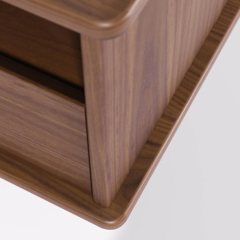 Carolin TV-Schrank mit 1 Tür und 1 Schublade, Walnussfurnier, 180 x 63,5 cm