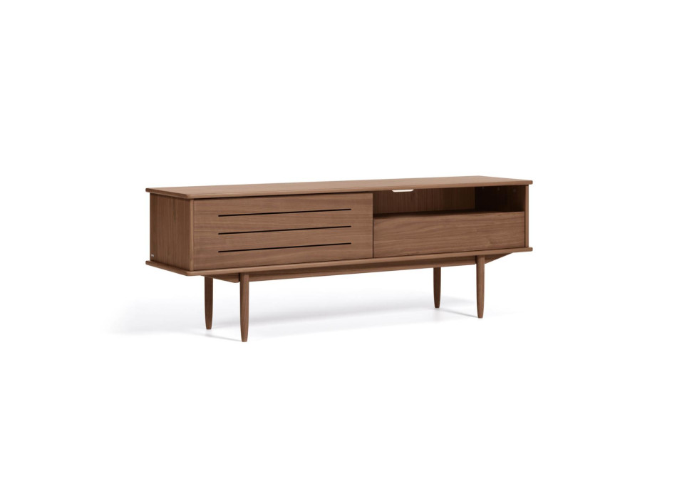 Carolin TV-Schrank mit 1 Tür und 1 Schublade, Walnussfurnier, 180 x 63,5 cm