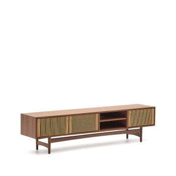 Elan 3-türiger TV-Schrank, Walnussfurnier und Massivholz, 200x50cm, FSC Mix Credit