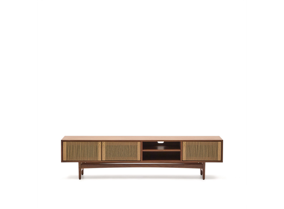 Elan 3-türiger TV-Schrank, Walnussfurnier und Massivholz, 200x50cm, FSC Mix Credit