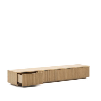 Helvine TV-Schrank mit 4 Schubladen, Eichenfurnier, 200 x 30 cm, FSC 100%