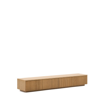 Helvine TV-Schrank mit 4 Schubladen, Eichenfurnier, 200 x 30 cm, FSC 100 %