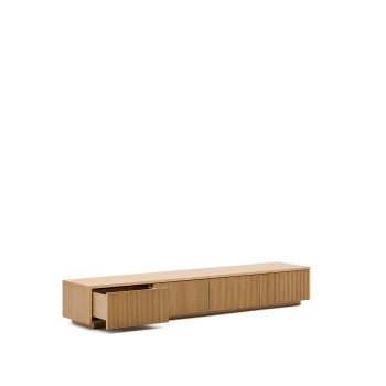 Helvine TV-Schrank mit 4 Schubladen, Eichenfurnier, 200 x 30 cm, FSC 100 %