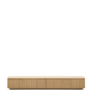 Helvine TV-Schrank mit 4 Schubladen, Eichenfurnier, 200 x 30 cm, FSC 100%