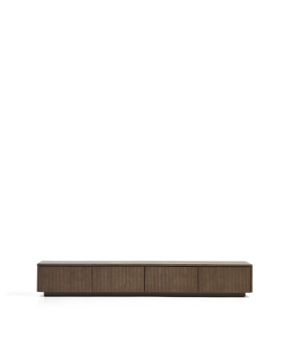Helvine TV-Schrank mit 4 Schubladen, Eschenfurnier mit Walnuss-Finish, 200 x 30 cm, FSC 100 %
