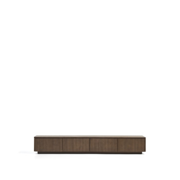 Helvine TV-Schrank mit 4 Schubladen, Eschenfurnier mit Walnuss-Finish, 200 x 30 cm, FSC 100 %