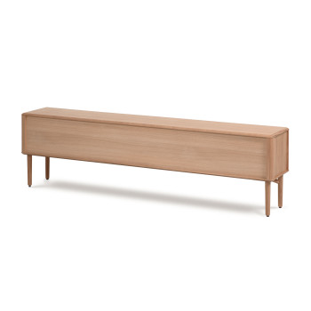 Lenon 2-türiger TV-Schrank aus Massivholz und Eichenfurnier, 200 x 57 cm, FSC MIX-zertifiziert