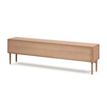 Lenon 2-türiger TV-Schrank aus Massivholz und Eichenfurnier, 200 x 57 cm, FSC MIX-zertifiziert
