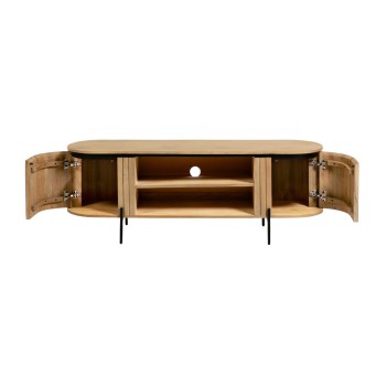 Licia 2-türiger TV-Schrank aus 6 cm massivem Mangoholz