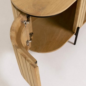 Licia 2-türiger TV-Schrank aus 6 cm massivem Mangoholz