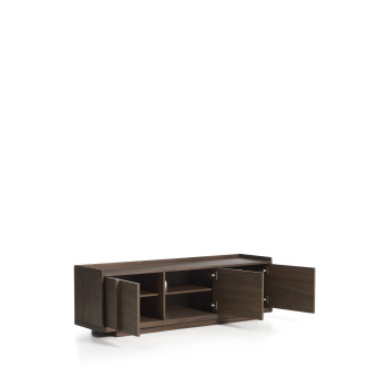Onix TV-Schrank in Walnussfurnier mit dunkler Oberfläche, 150 x 47 cm, FSC Mix-zertifiziert