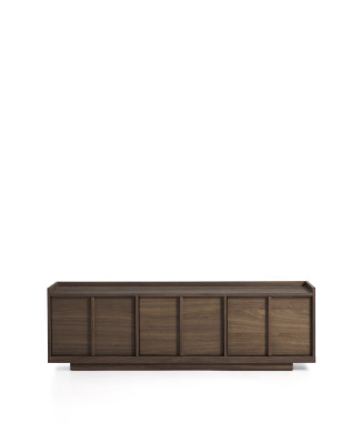 Onix TV-Schrank in Walnussfurnier mit dunkler Oberfläche, 150 x 47 cm, FSC Mix-zertifiziert
