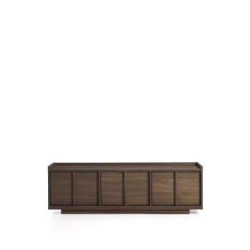 Onix TV-Schrank in Walnussfurnier mit dunkler Oberfläche, 150 x 47 cm, FSC Mix-zertifiziert