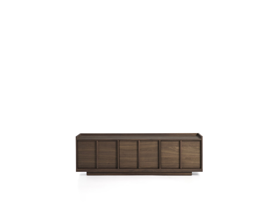 Onix TV-Schrank in Walnussfurnier mit dunkler Oberfläche, 150 x 47 cm, FSC Mix-zertifiziert