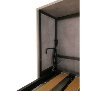 Mod. Kando Double mit Sofa - Klappbett für Doppelbett mit Sofa in Esche weiß, grün