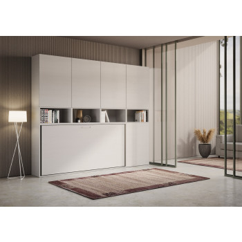 Kando Einzelbett in Esche weiß mit Stauraum - Kando Einzel-Schrankbett, Komp. C, Esche weiß