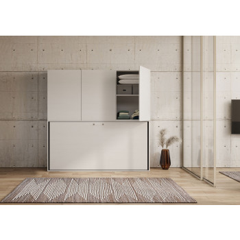 Kando Einzelbett in Esche weiß mit Möbeln - Kando Einzel-Schrankbett, D in Esche weiß