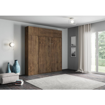 Mod. Kentaro 1 und ein halbes Queensize-Bett 120 - Kentaro 1 und ein halbes Queensize-Klappbett 120 mit Möbeln aus weißer Esche