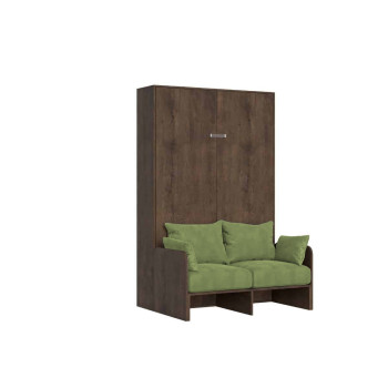 Mod. Kentaro French 140 mit Sofa - 140 Kentaro Klappdoppelbett mit Sofa in Esche weiß, grün