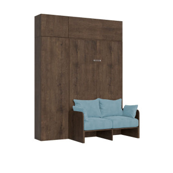 Mod. Kentaro French 140 mit Sofa - Klappbett Kentaro 140 mit Sofa und weißer Esche, hellblaue Möbel