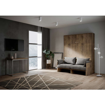 Mod. Kentaro Doppelbett 160 mit Sofa - Kentaro 160 Klappdoppelbett mit Sofa in Esche weiß, grau