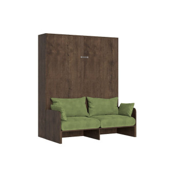 Mod. Kentaro Doppelbett 160 mit Sofa - Kentaro 160 Klappdoppelbett mit Sofa in Esche weiß, grün