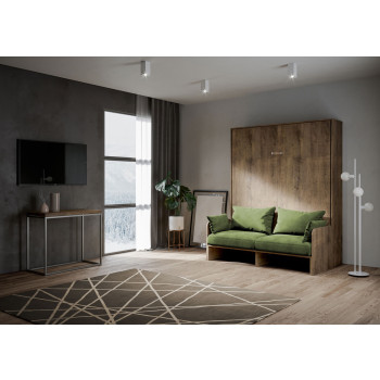 Mod. Kentaro Doppelbett 160 mit Sofa - Kentaro 160 Klappdoppelbett mit Sofa in Esche weiß, grün