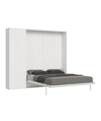 Mod.Kentaro Matrimoniale 160 - 160 Kentaro Klappdoppelbett mit weißer Eschensäule