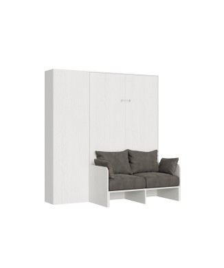 Mod. Französisches Kentaro-Sofa – 140-Bett-Kentaro-Sofa aus weißer Esche mit Links-Rechts-Säule (ALESSIA 20)