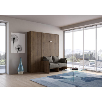 Französisches Sofa Mod. Kentaro – 140 cm vertikales Klappbett für Doppelbett Kentaro Sofa mit Säule Esche weiß