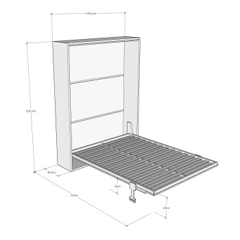 Mod. Versia Französisches Klappbett 140 cm - 140 cm Versia Ton