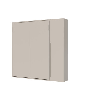 Mod. Versia French 140 mit 1-türigem Kleiderschrank links-rechts - Französisches Klappbett 140 Versia mit 1-türigem Kleiderschrank rechts Ton