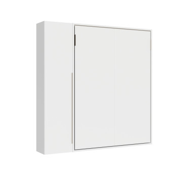 Mod. Versia French 140 mit 1-türigem Kleiderschrank links-rechts - Französisches Klappdoppelbett 140 Versia mit 1-türigem Kleiderschrank links Ton