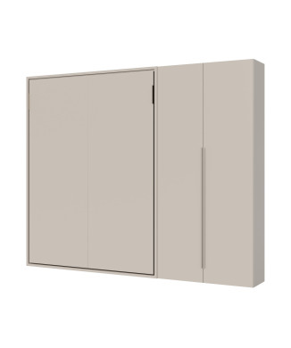 Mod. Versia Französisches 140 mit 2-türigem Kleiderschrank links-rechts - 140 Versia Klappbett Französisches Doppelbett mit 2-türigem Kleiderschrank rechts Ton