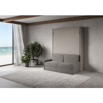 Mod. Versia French 140 mit Sofa - Französisches Klappdoppelbett 140 Versia mit Tonsofa