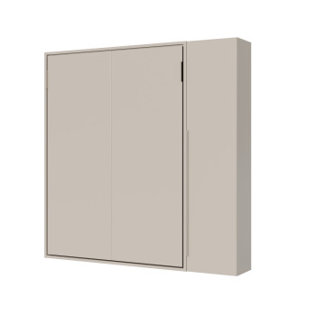 Mod. Versia Doppelbett 160 mit 1 Tür Kleiderschrank links-rechts - 160 Versia Klappdoppelbett mit 1 Tür Kleiderschrank rechts Lehm